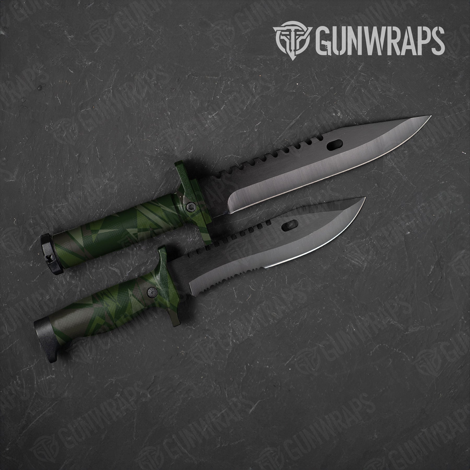 Sharp Army Dark Green Camo Knife Gear Skin Vinyl Wrap