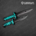 Sharp Elite Tiffany Blue Camo Knife Gear Skin Vinyl Wrap