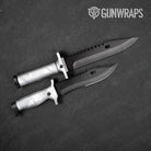 Sharp Elite White Camo Knife Gear Skin Vinyl Wrap
