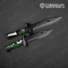 Shattered Green Tiger Camo Knife Gear Skin Vinyl Wrap