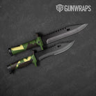 Shattered Jungle Camo Knife Gear Skin Vinyl Wrap