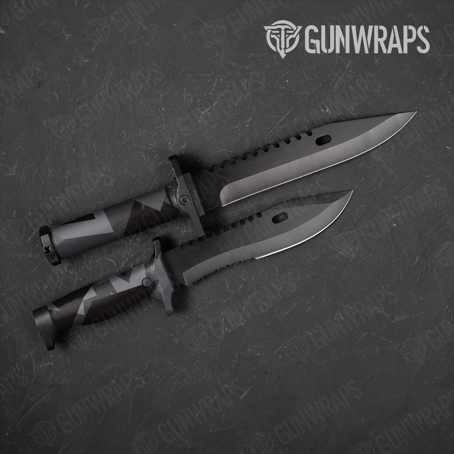 Shattered Midnight Camo Knife Gear Skin Vinyl Wrap