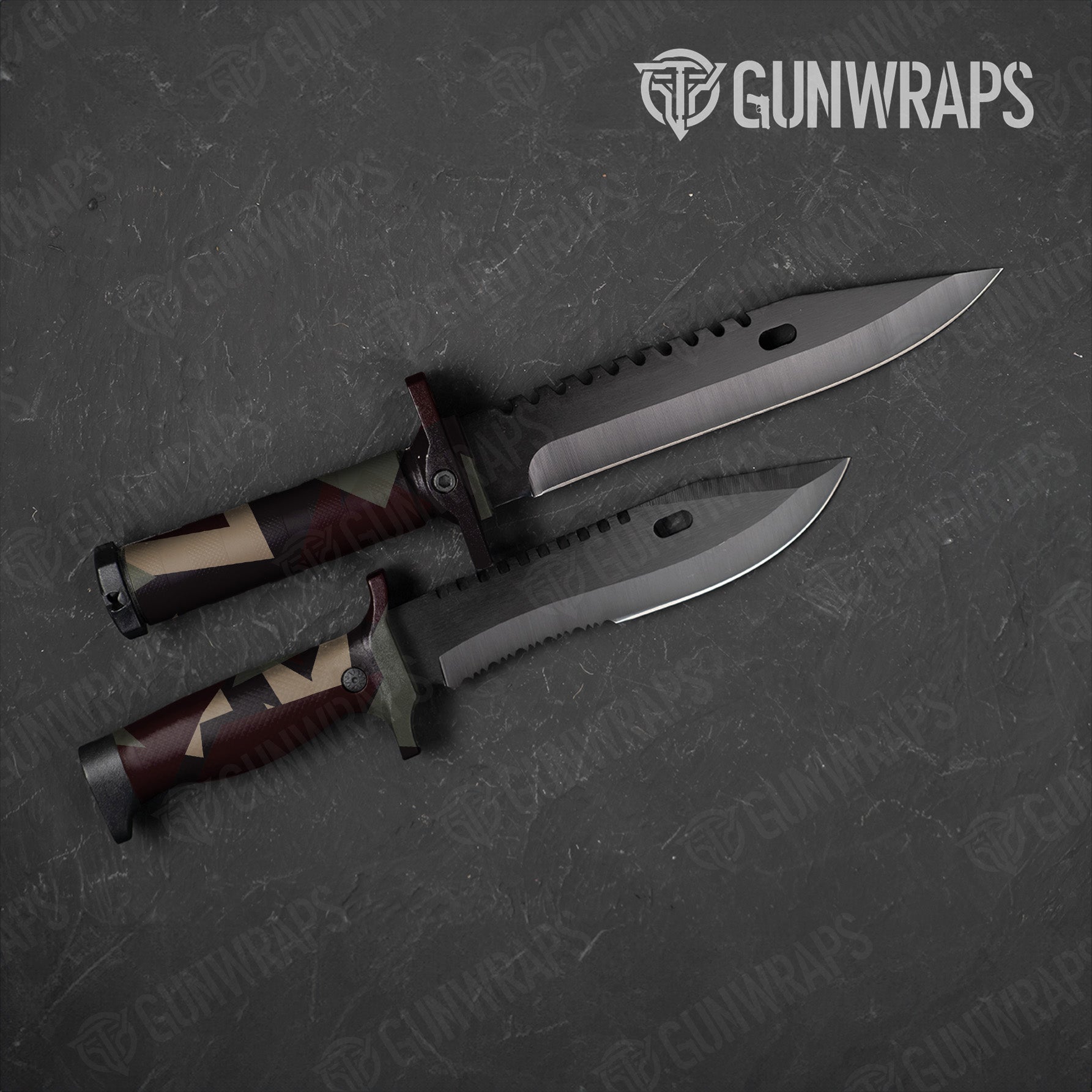 Shattered Militant Blood Camo Knife Gear Skin Vinyl Wrap