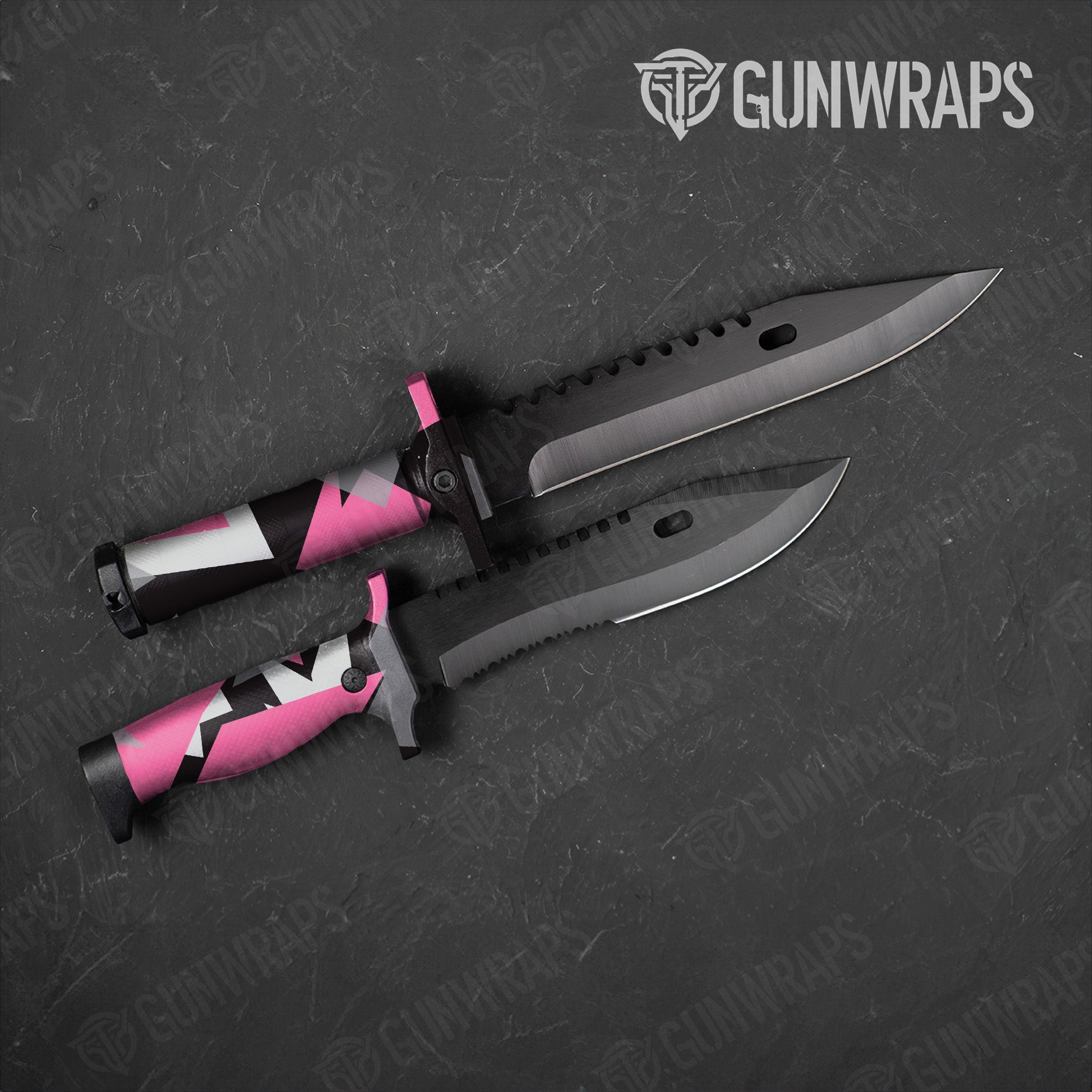 Shattered Pink Tiger Camo Knife Gear Skin Vinyl Wrap