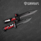 Shattered Red Tiger Camo Knife Gear Skin Vinyl Wrap