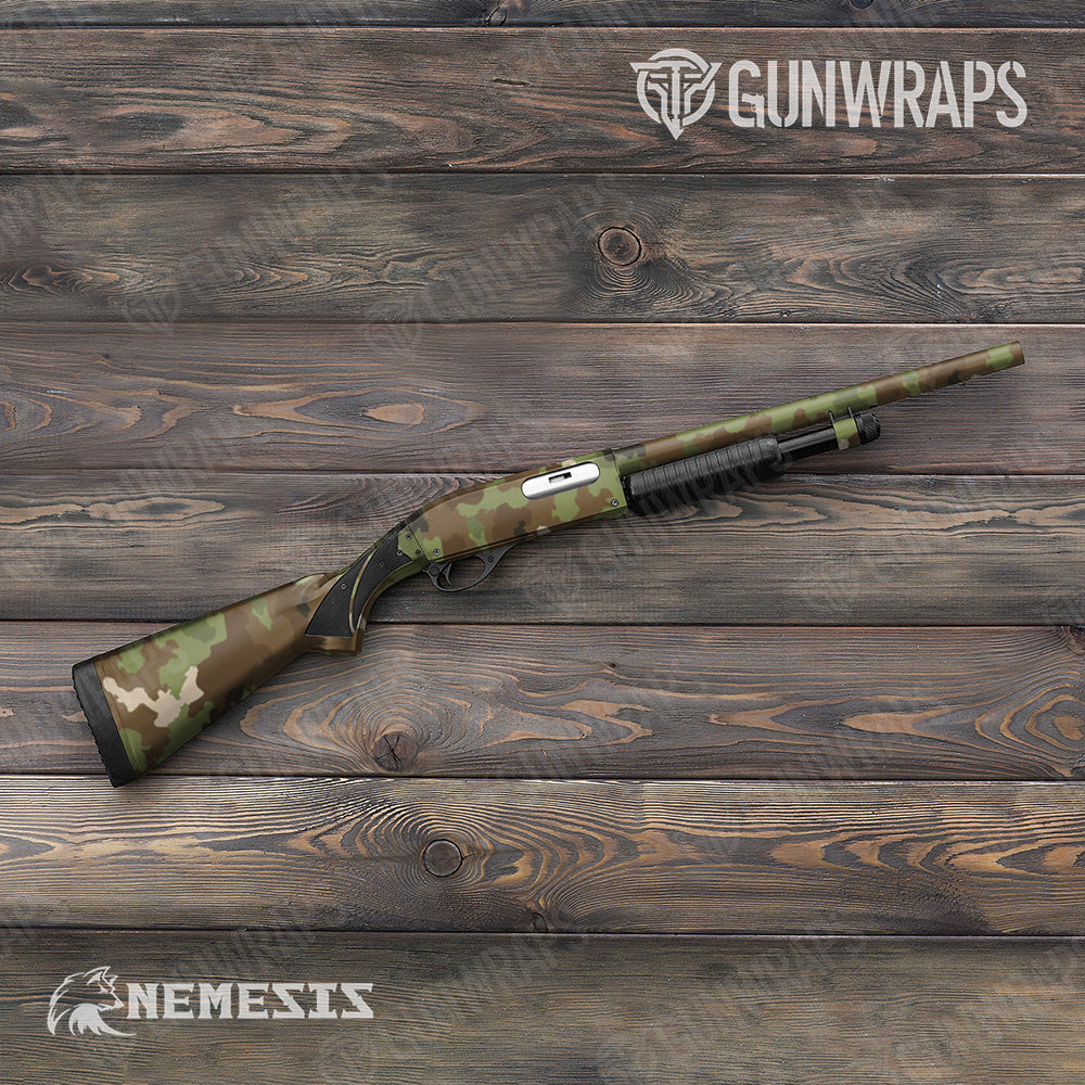 Shotgun Large Nemesis Woodlands Wolf Gun Skin Vinyl Wrap