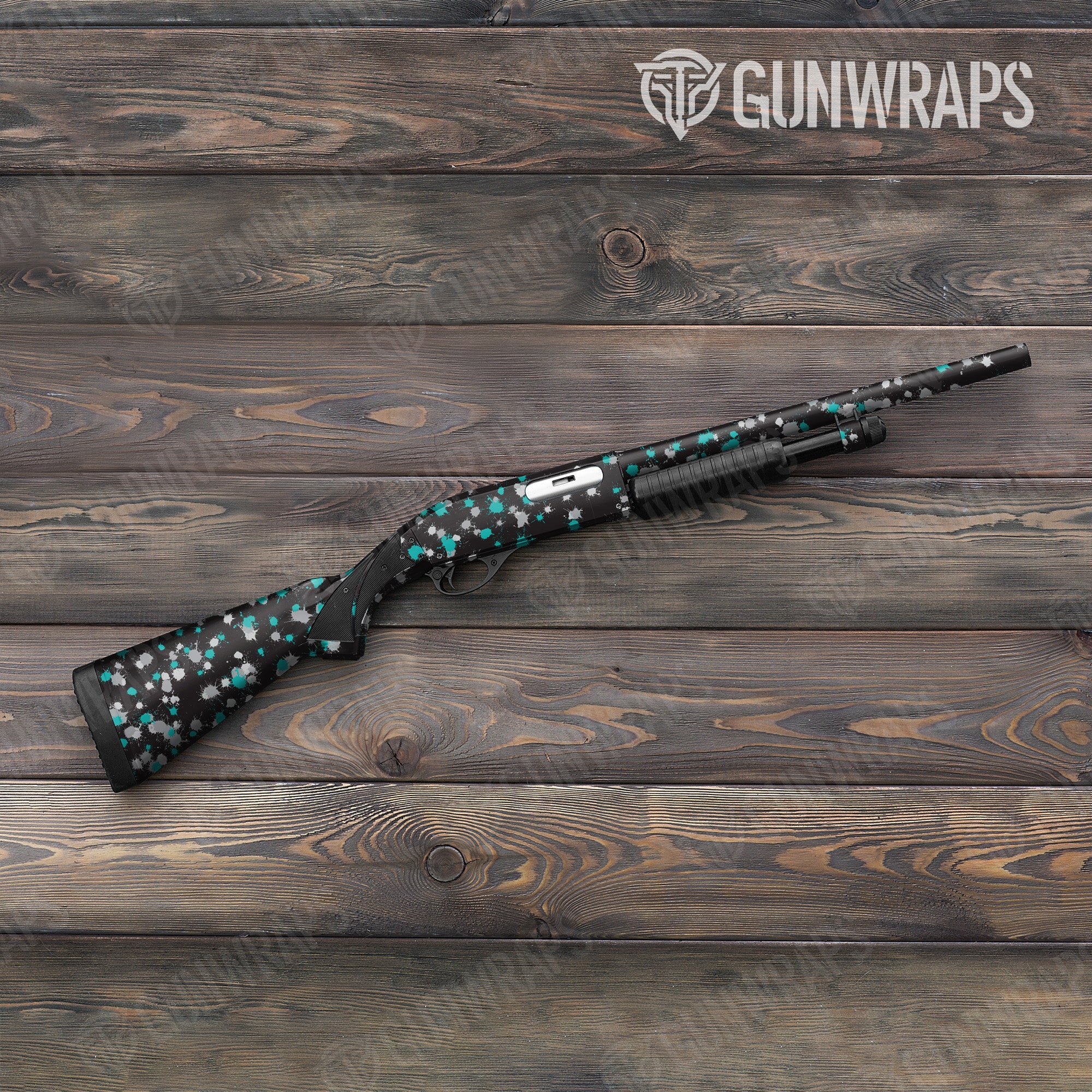 Shotgun Paintball Tiffany Blue Tiger Gun Skin Vinyl Wrap