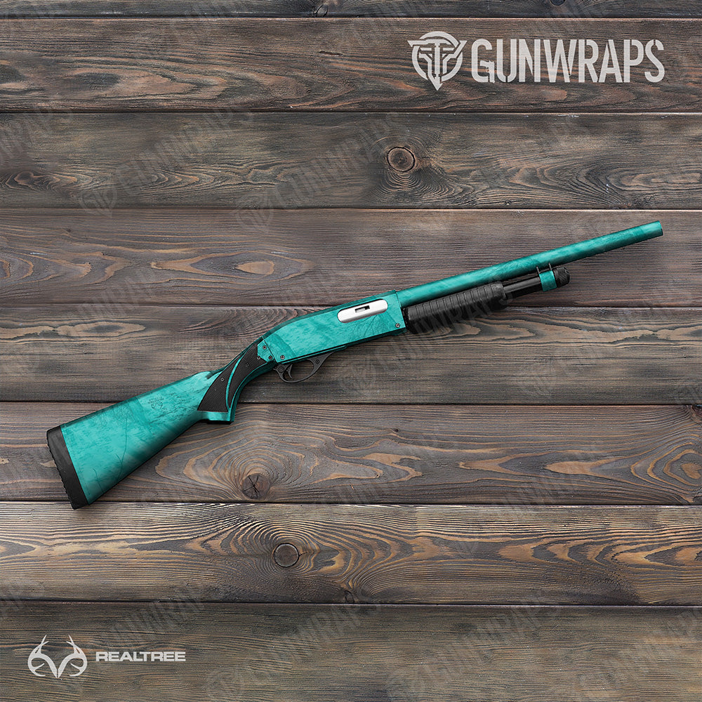 Shotgun Realtree Fishing Tiffany Blue Camo Gun Skin Vinyl Wrap