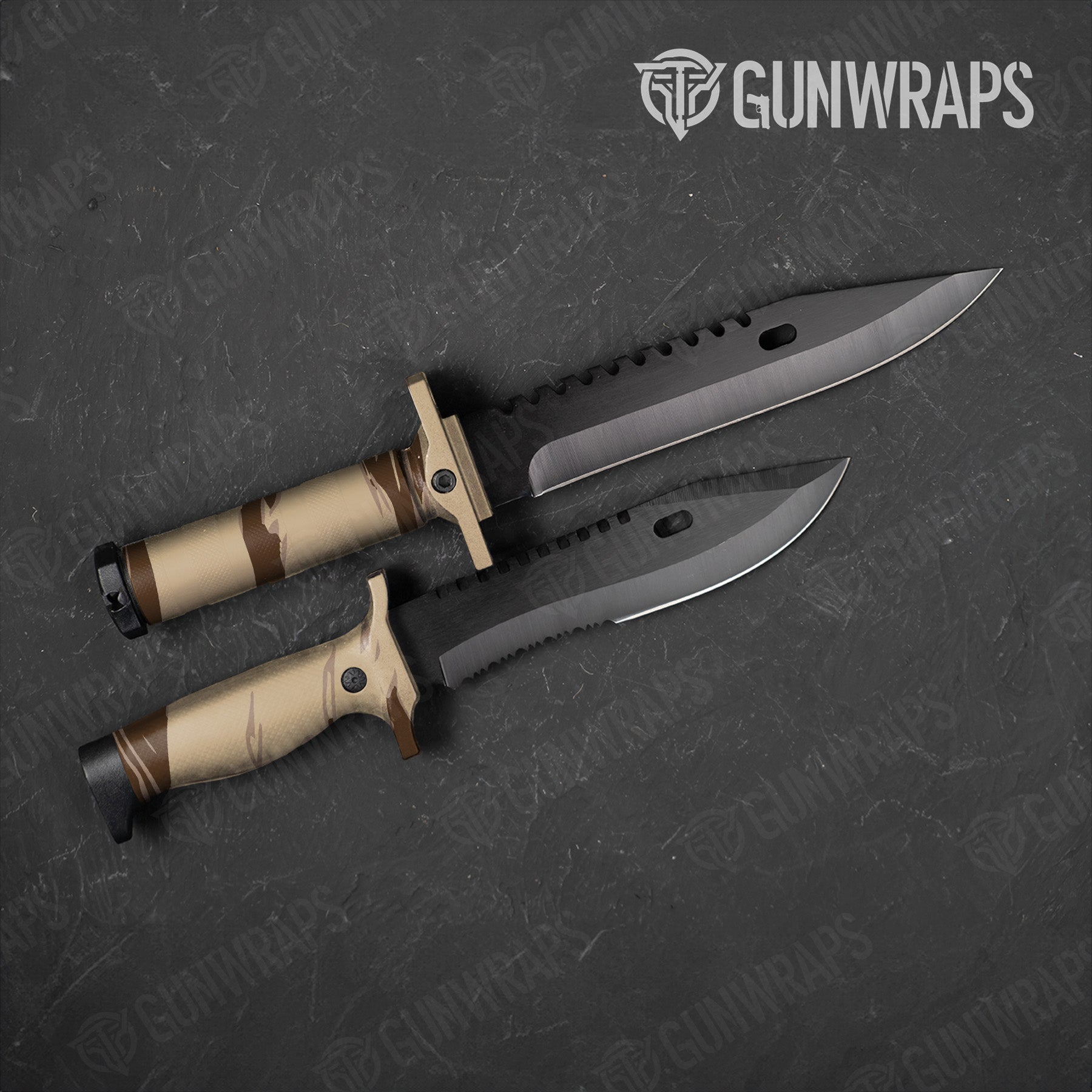 Shredded Desert Camo Knife Gear Skin Vinyl Wrap