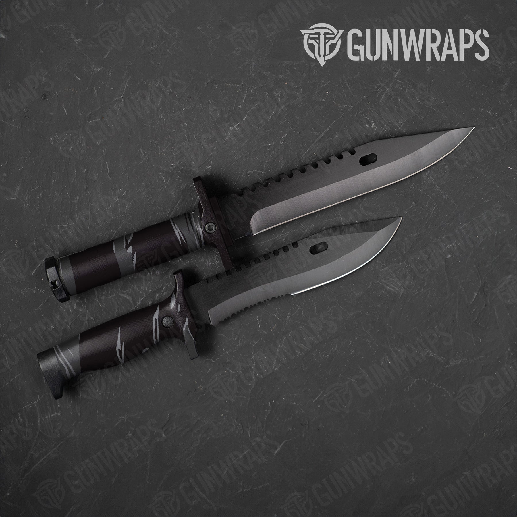 Shredded Midnight Camo Knife Gear Skin Vinyl Wrap