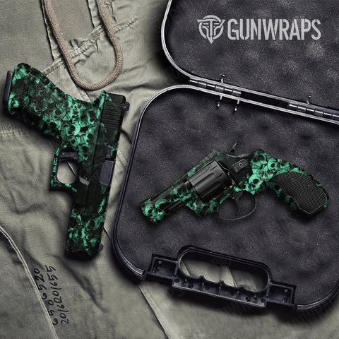 Skull Pistol & Revolver Gun Skin Vinyl Wraps