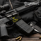 AR 15 Mag Well Skull Yellow Gun Skin Pattern