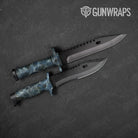 Stone Blue Bordeaux Marble Knife Gear Skin Vinyl Wrap