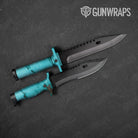 Stone Turquoise Marble Knife Gear Skin Vinyl Wrap