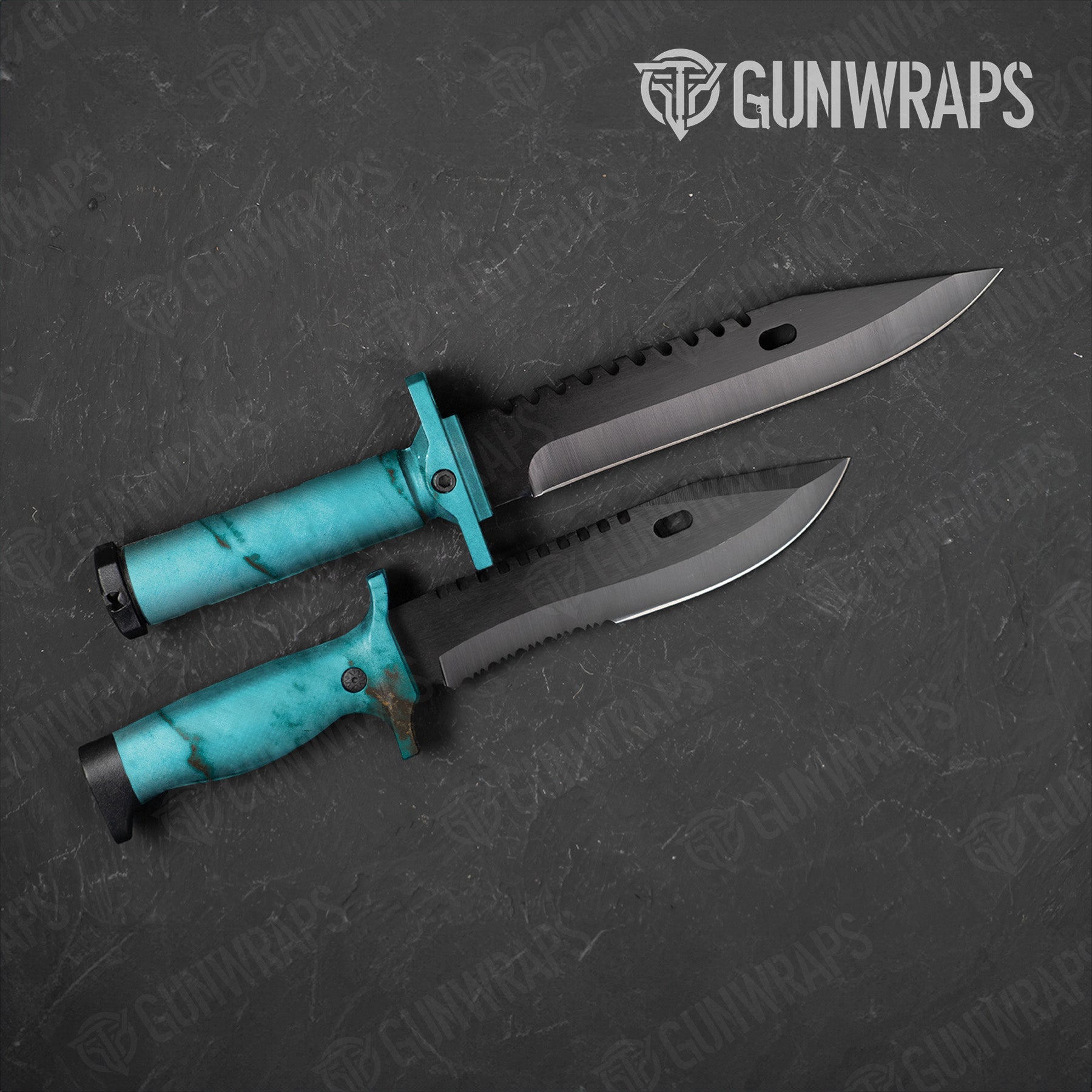 Stone Turquoise Marble Knife Gear Skin Vinyl Wrap