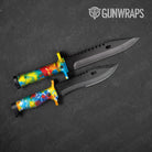 Tie Dye Coral Reef Knife Gear Skin Vinyl Wrap