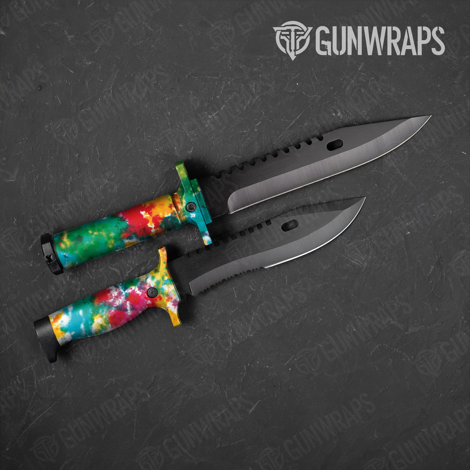 Tie Dye Jungle Fever Knife Gear Skin Vinyl Wrap