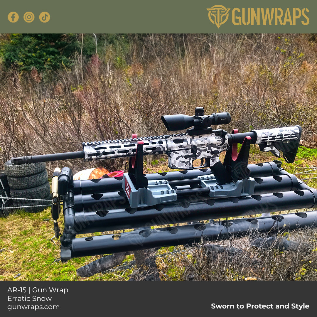 AR 15 Erratic Snow Camo Gun Skin