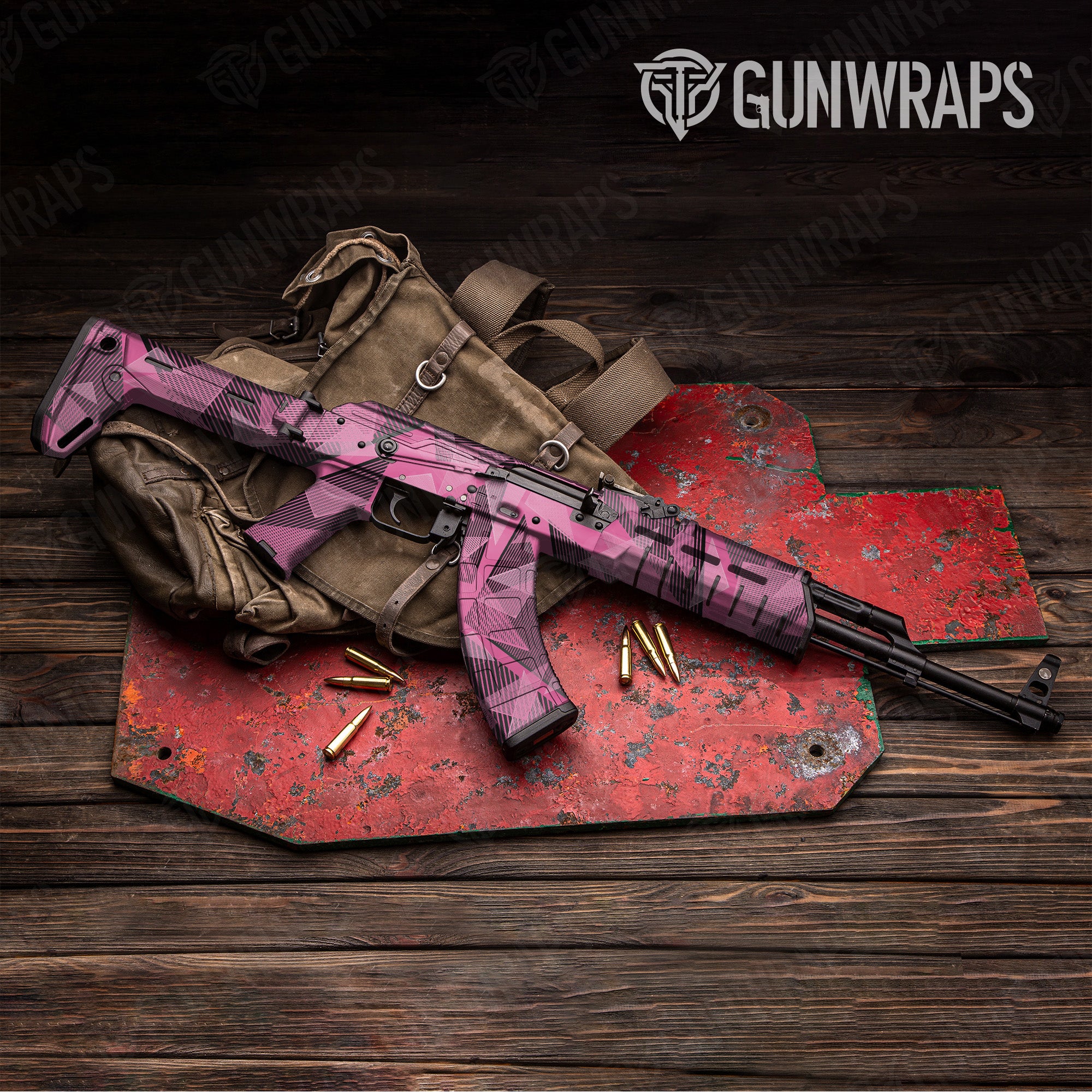 AK 47 Trigon Elite Pink Gun Skin Pattern