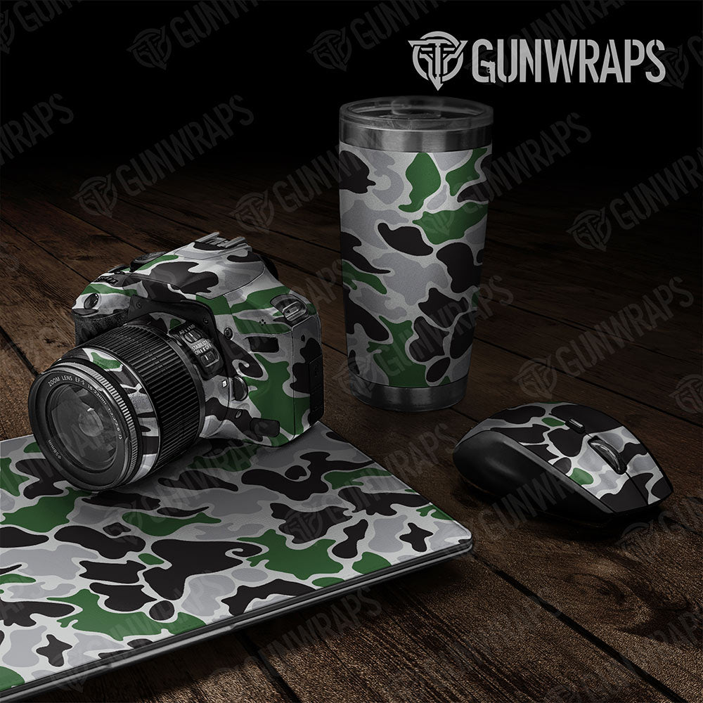 Old School Duck Green Tiger  Gun Skin Vinyl Wrap