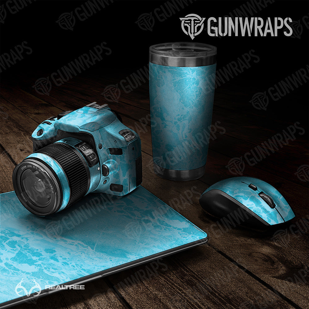 Universal Sheet Realtree WAV3 Light Blue Camo Gun Skin Vinyl Wrap