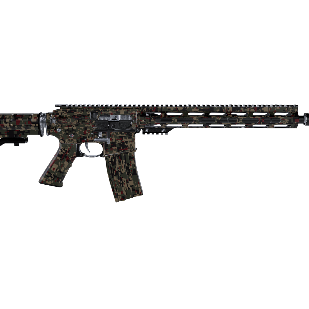 AR 15 Digital Militant Red Camo Gun Skin