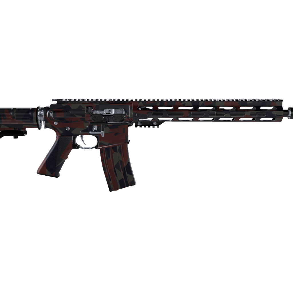 AR 15 Shattered Blue Copper Camo Gun Skin 