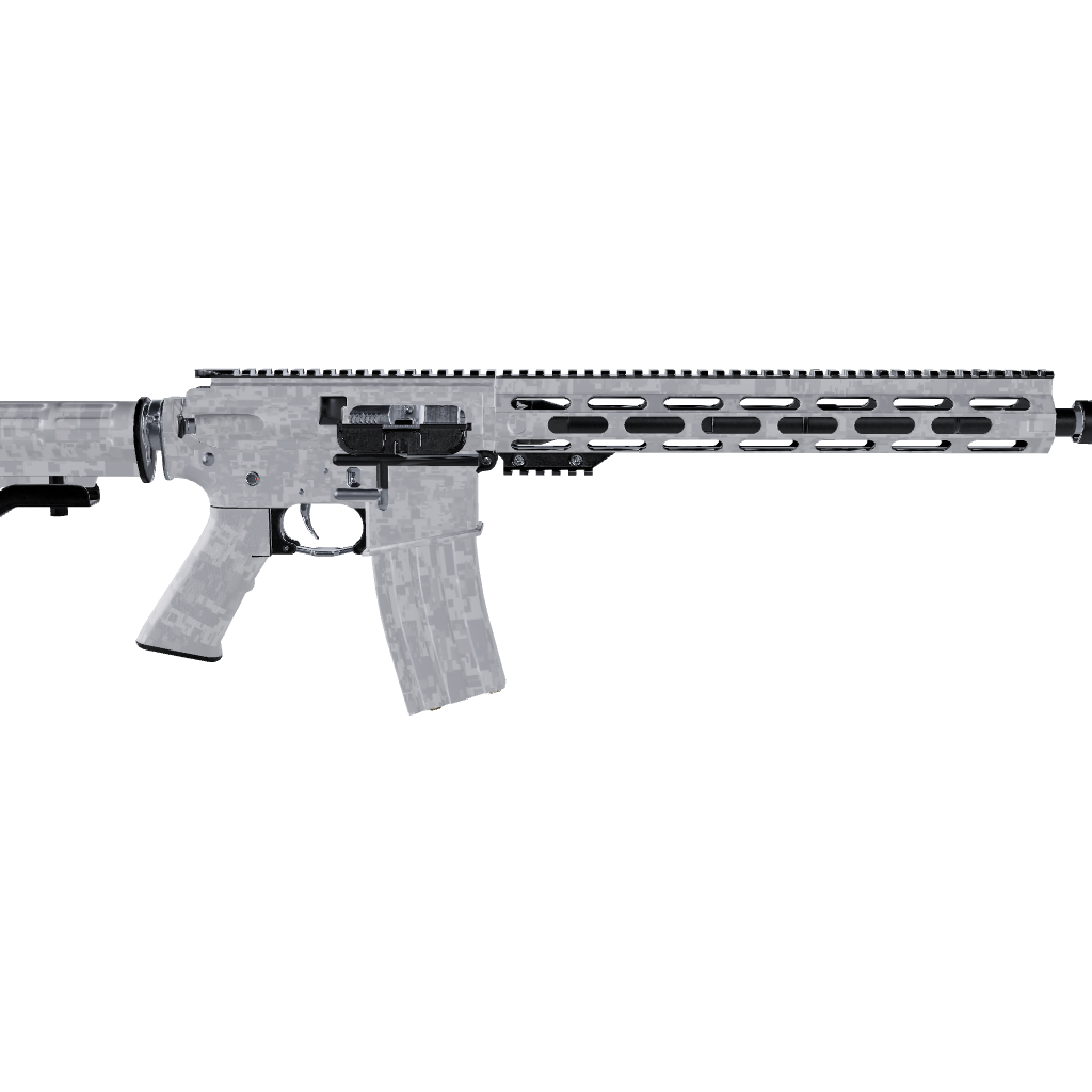 AR 15 Digital Elite White Camo Gun Skin