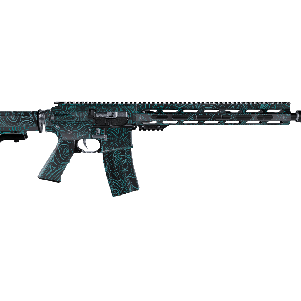 AR 15 Damascus Tiffany Blue Gun Skin