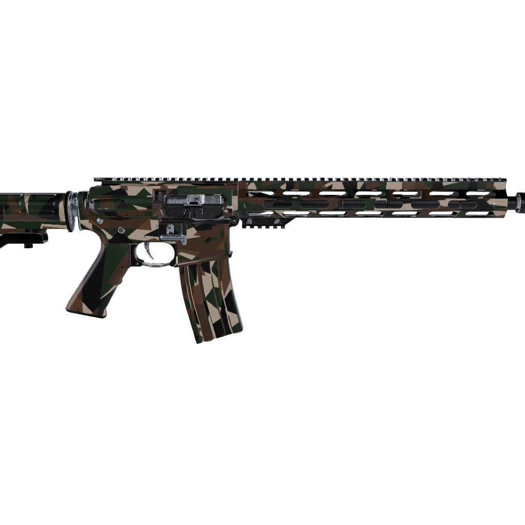 AR 15 Shattered Woodland Camo Gun Skin