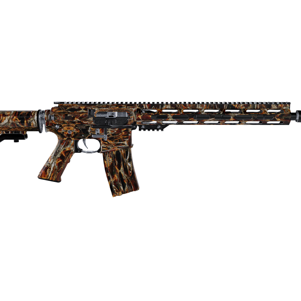 AR 15 Nature Burning Buck Skull Camo Gun Skin