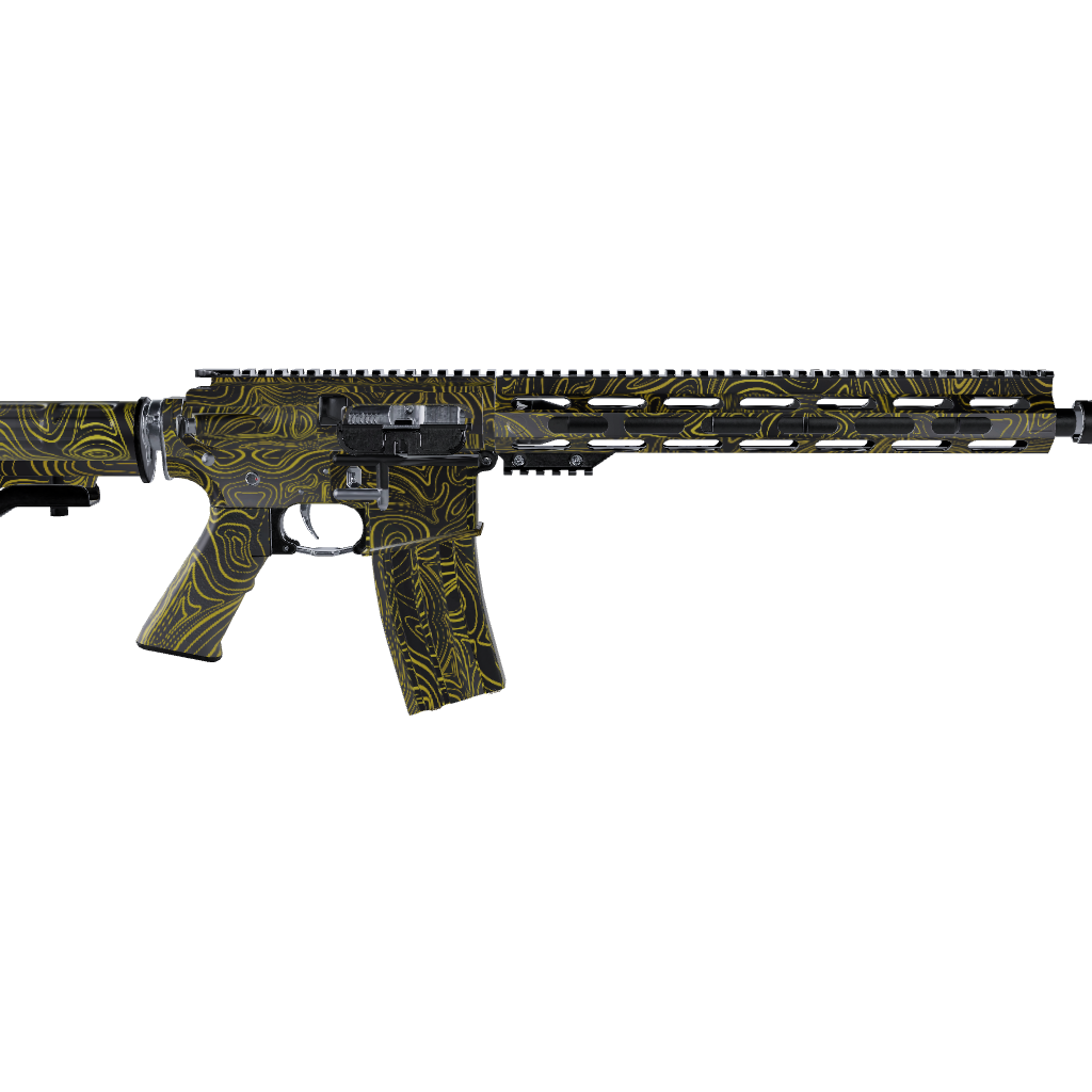 AR 15 Damascus Yellow Gun Skin