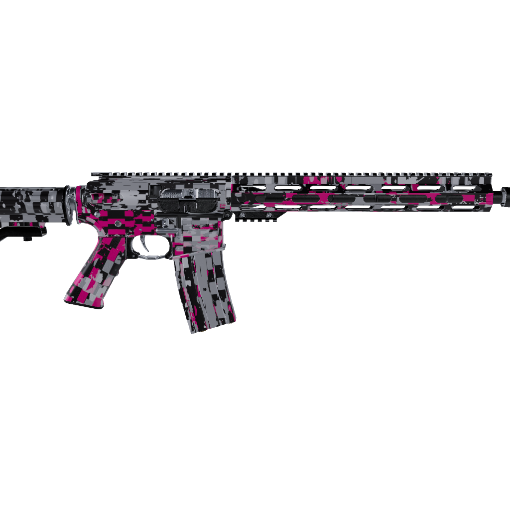 AR 15 Broken Plaid Magenta Camo Gun Skin