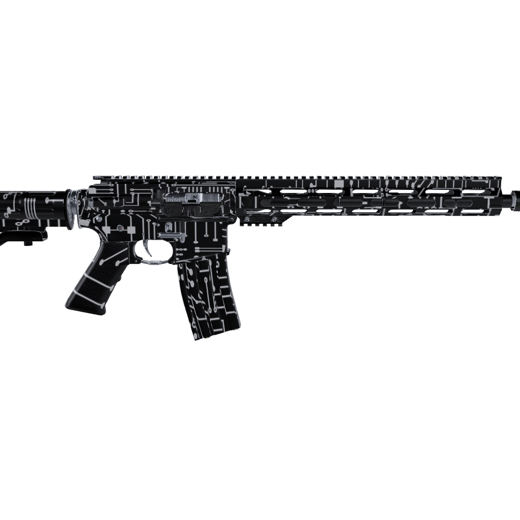 AR 15 Circuit Board White Gun Skin 