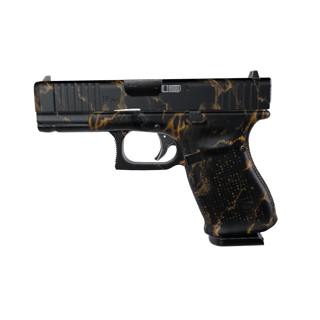 Pistol & Revolver Stone Ebony Carrera Gold Marble Gun Skin