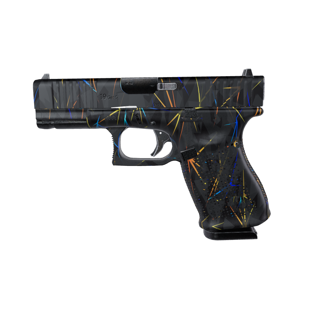 Pistol & Revolver Shattered Laser Elite Black Fire & Ice Gun Skin