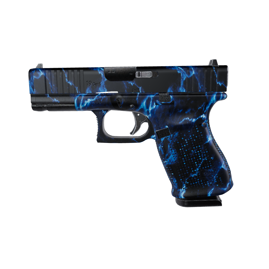 Pistol & Revolver Stone Blue Lightning Marble Gun Skin