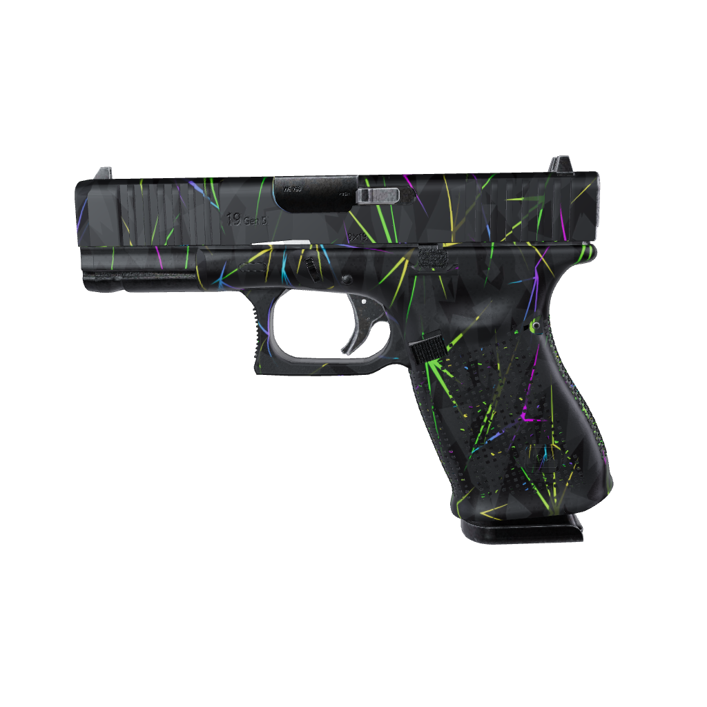 Pistol & Revolver Shattered Laser Elite Black Volume Gun Skin