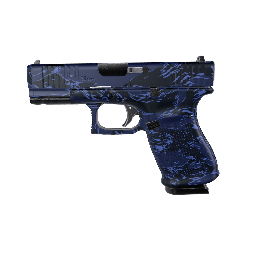 Pistol & Revolver Shredded Blue Midnight Camo Gun Skin