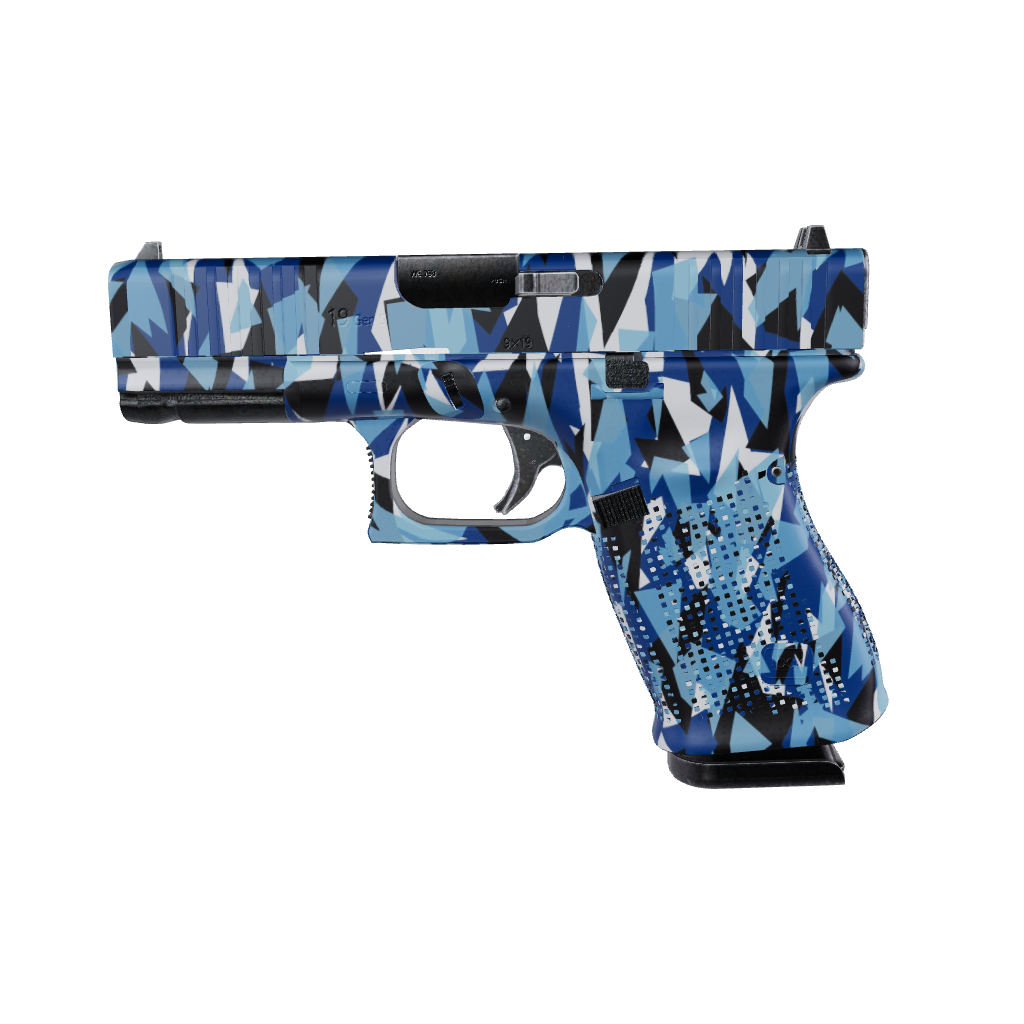 Pistol & Revolver Shattered Baby Blue Camo Gun Skin