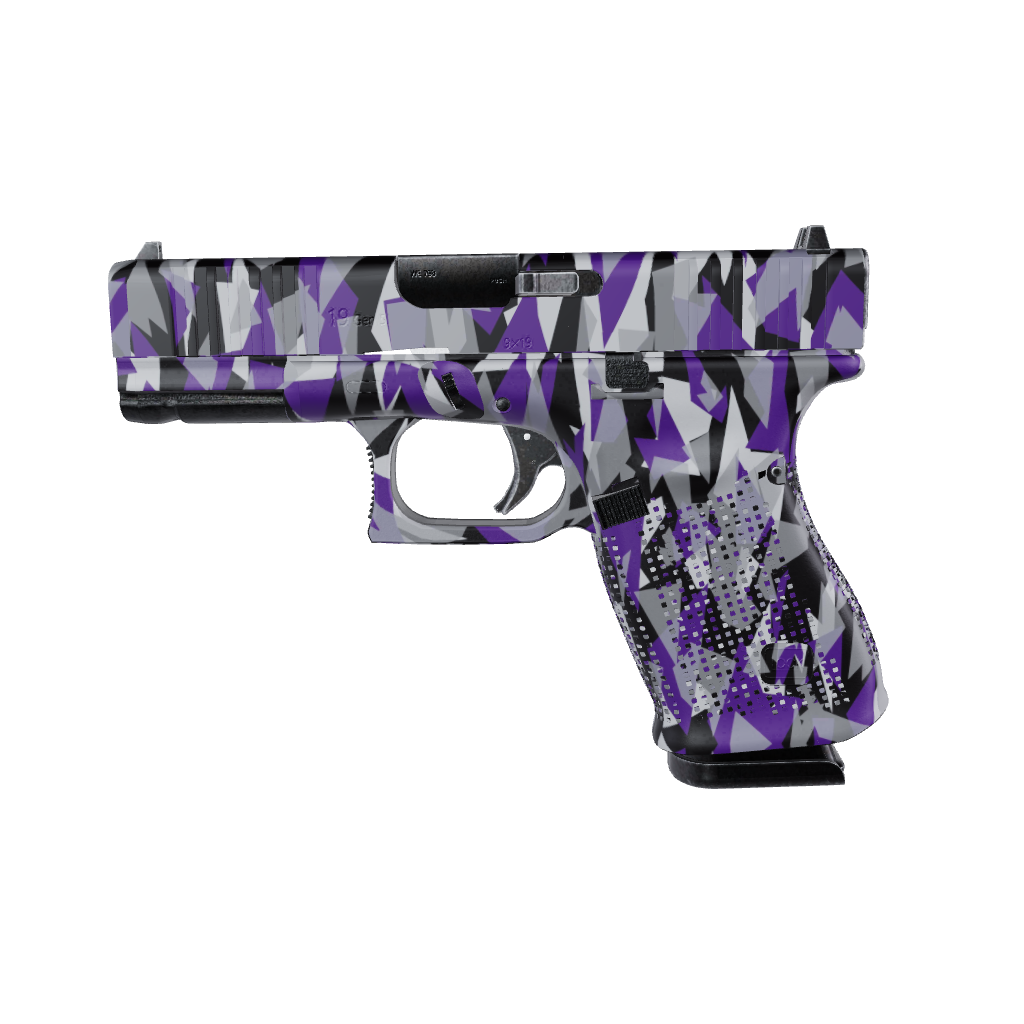 Pistol & Revolver Shattered Purple Tiger Camo Gun Skin