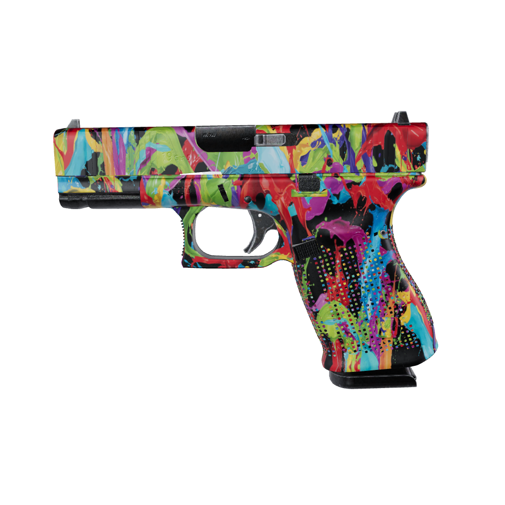 Pistol & Revolver Paint Splatter Black Gun Skin 