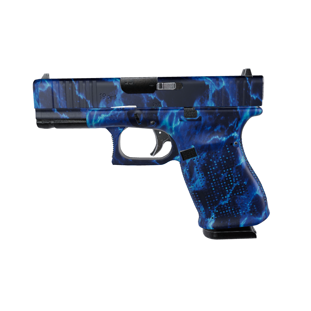 Pistol & Revolver Stone Blue Ice Marble Gun Skin