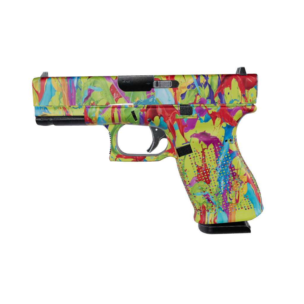 Pistol & Revolver Paint Splatter Lime Gun Skin