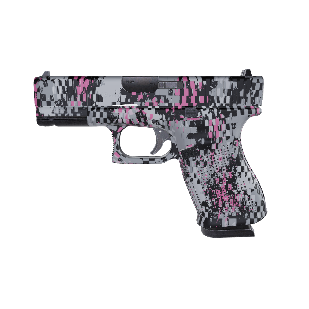 Pistol & Revolver Broken Plaid Pink Camo Gun Skin