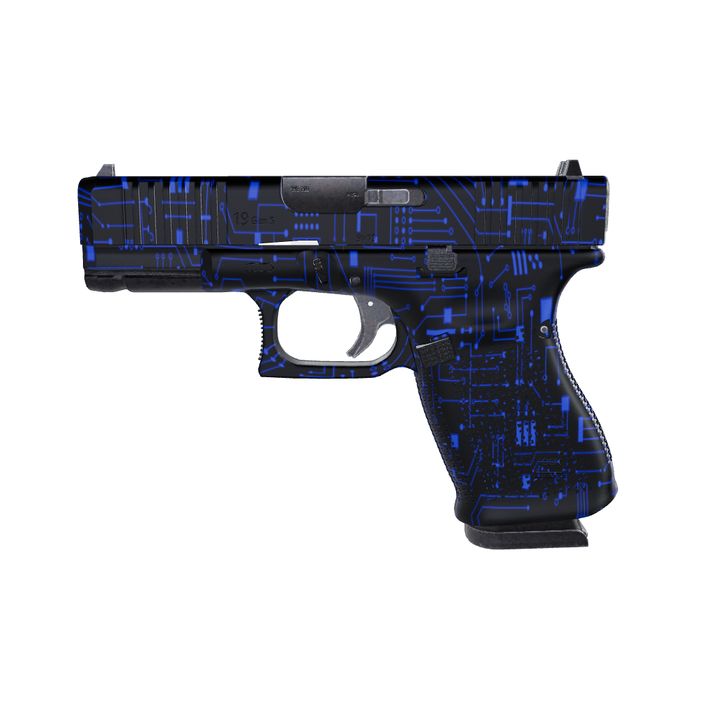 Pistol & Revolver Circuit Board Blue Gun Skin