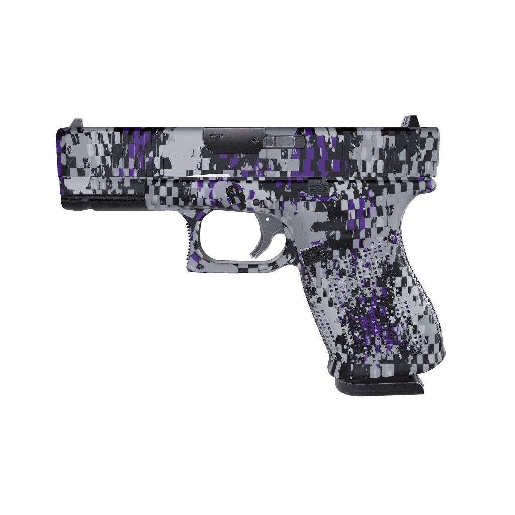 Pistol & Revolver Broken Plaid Purple Camo Gun Skin
