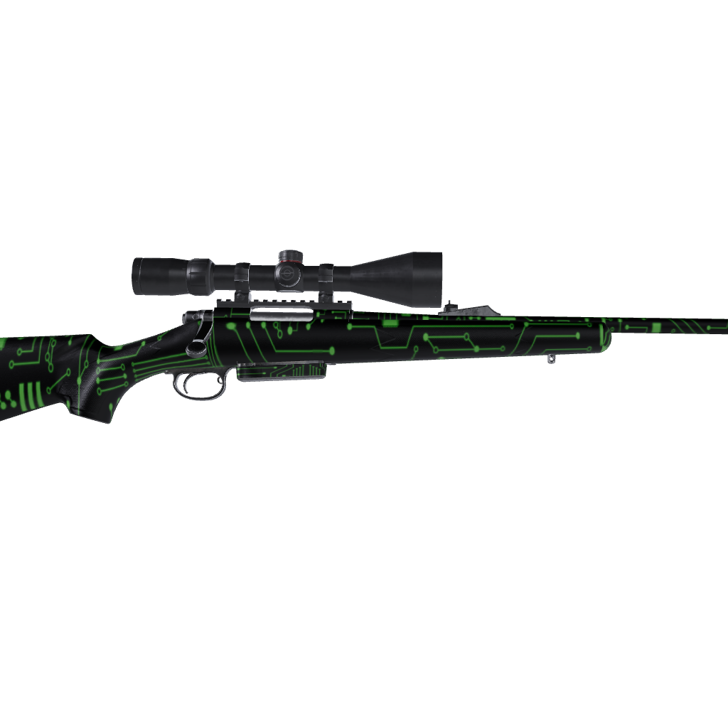 Rifle Circuit Board Green Gun Skin Vinyl Wrap