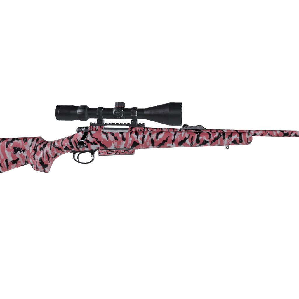 Rifle Ragged Pink Camo Gun Skin Vinyl Wrap