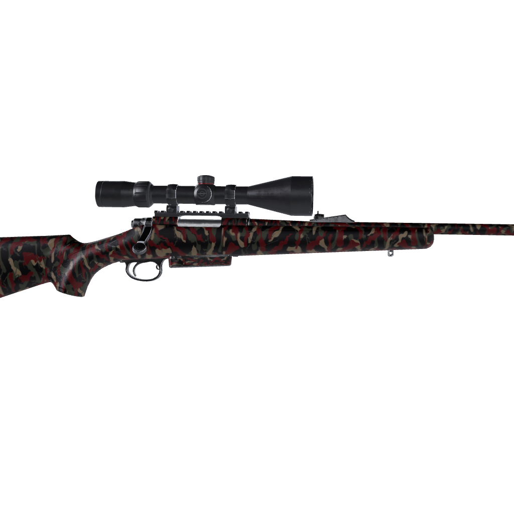 Rifle Ragged Militant Red Camo Gun Skin Vinyl Wrap